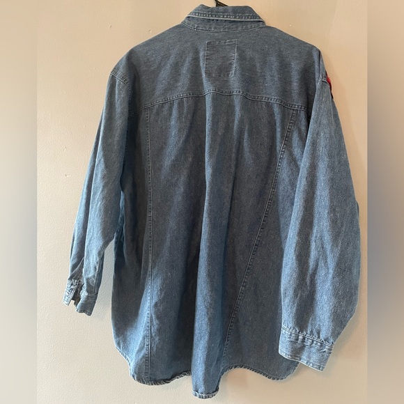 Don’t Stop Brand- 80s Suede Colorblock Denim Jacket. Measures 25 in pit to pit. - Picture 5 of 5